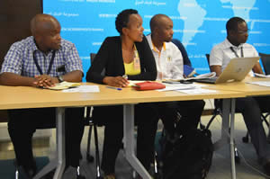 Civil society participants during the Kenya video conterence