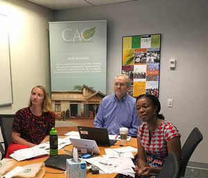 CAO staff participate in the video conference from Washington