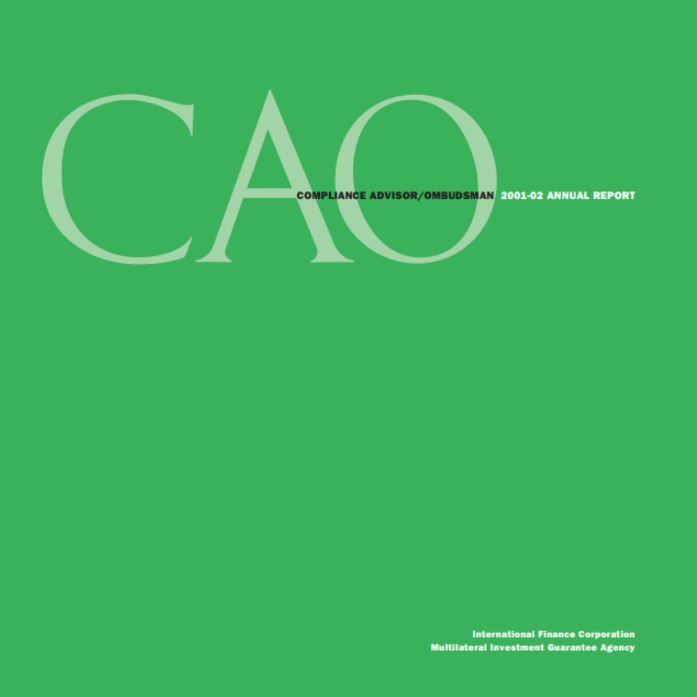 CAO 2002 Annual Report Cover