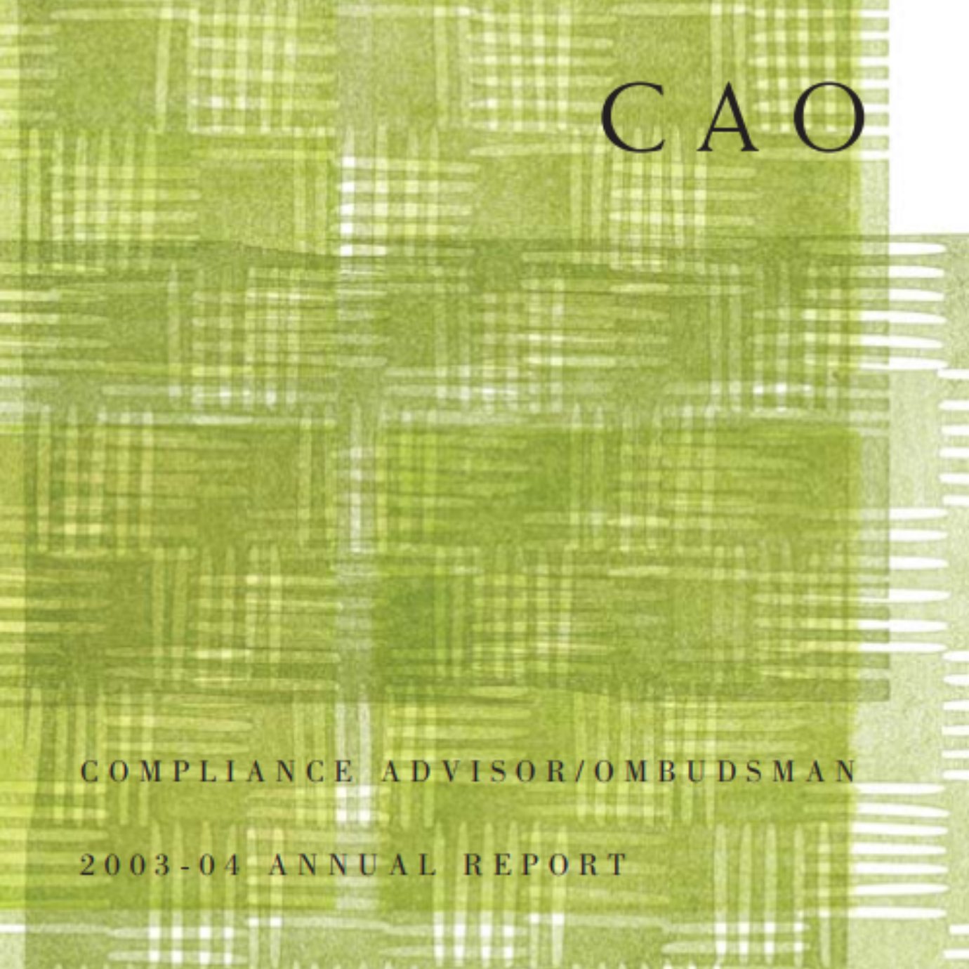 CAO 2004 Annual Report Cover